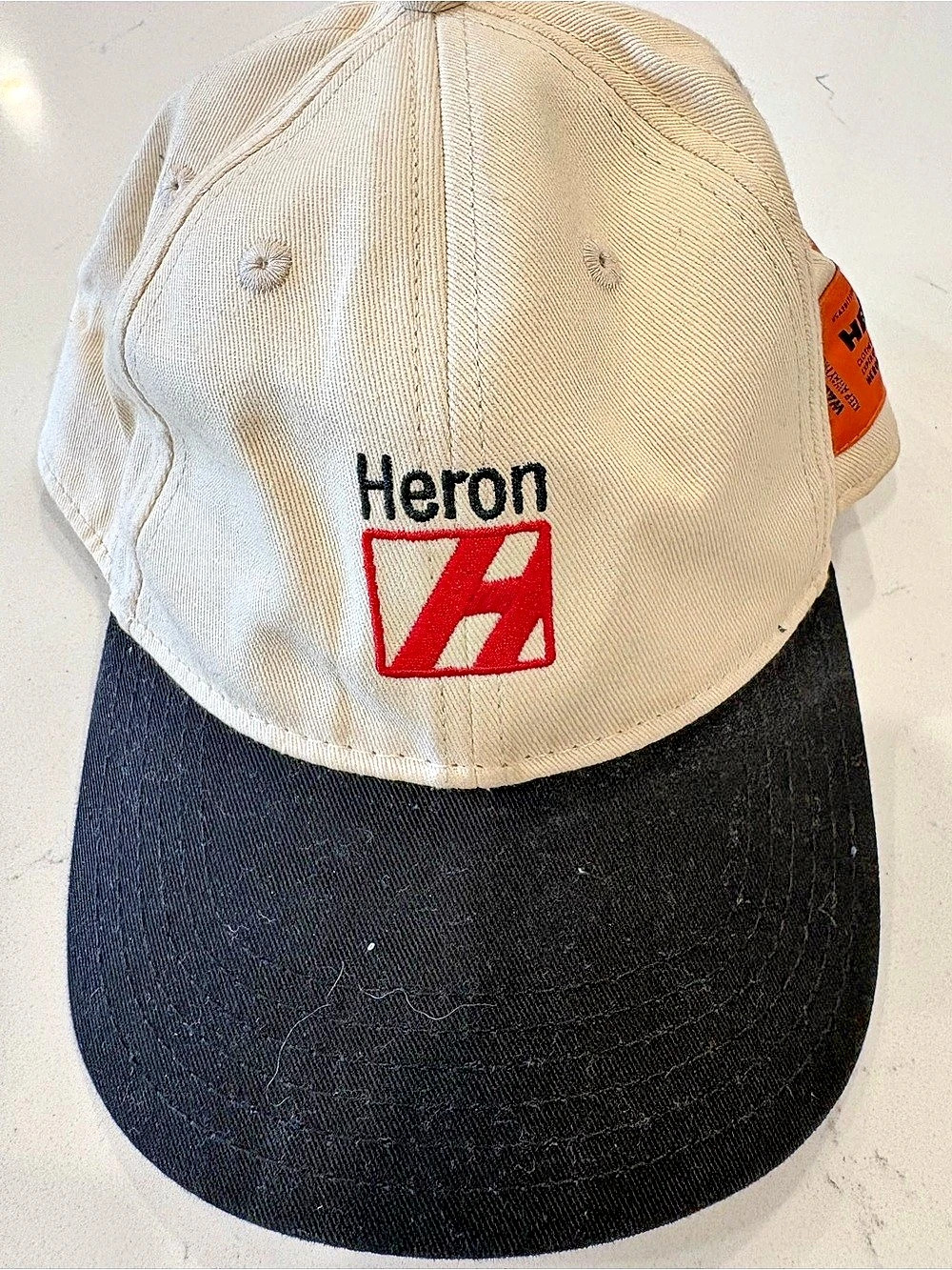 Heron Preston Two-Tone Logo Baseball Cap, Cream & Black